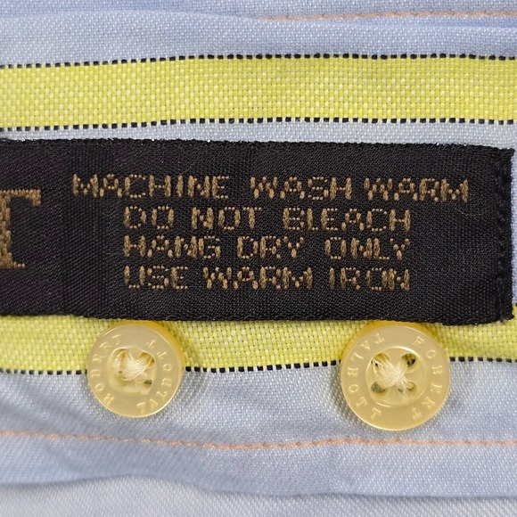 Vtg Robert Talbott Shirt Mens S 90s Colorblock Striped Cotton‎ Retro Statement - Picture 7 of 12